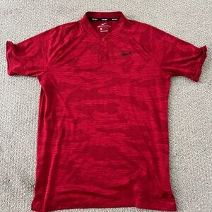 Nike Red Camouflage Short Sleeve Polo